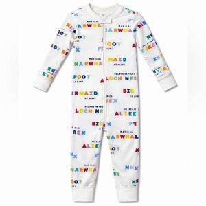 Hanna Andersson Zip Pajamas 18–24M Organic Cotton Alphabet Print